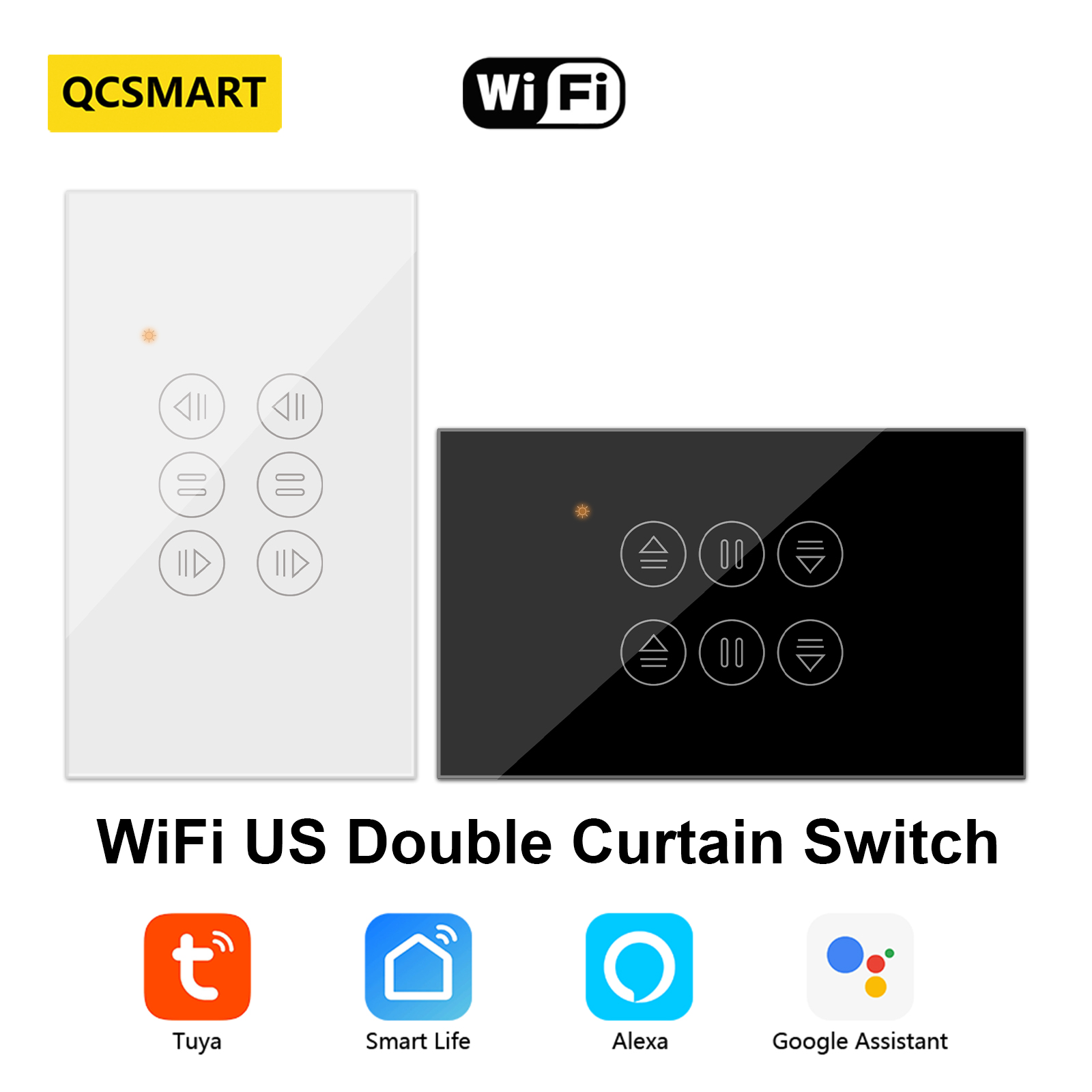 Universal Remote Smart Home - Qcsmart wifi cortina dupla eua interruptor