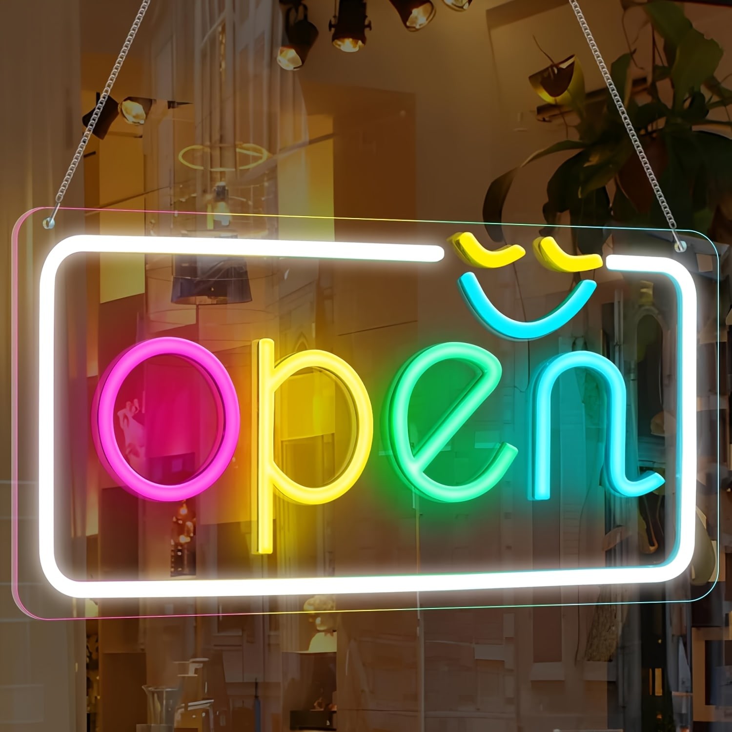 Smart Home Poster - 1pc led neon sinal aberto brilhante