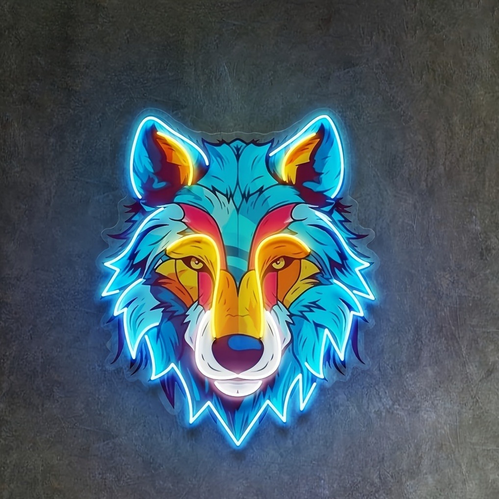 Smart Home Poster - Impressão uv lobo sinal de néon