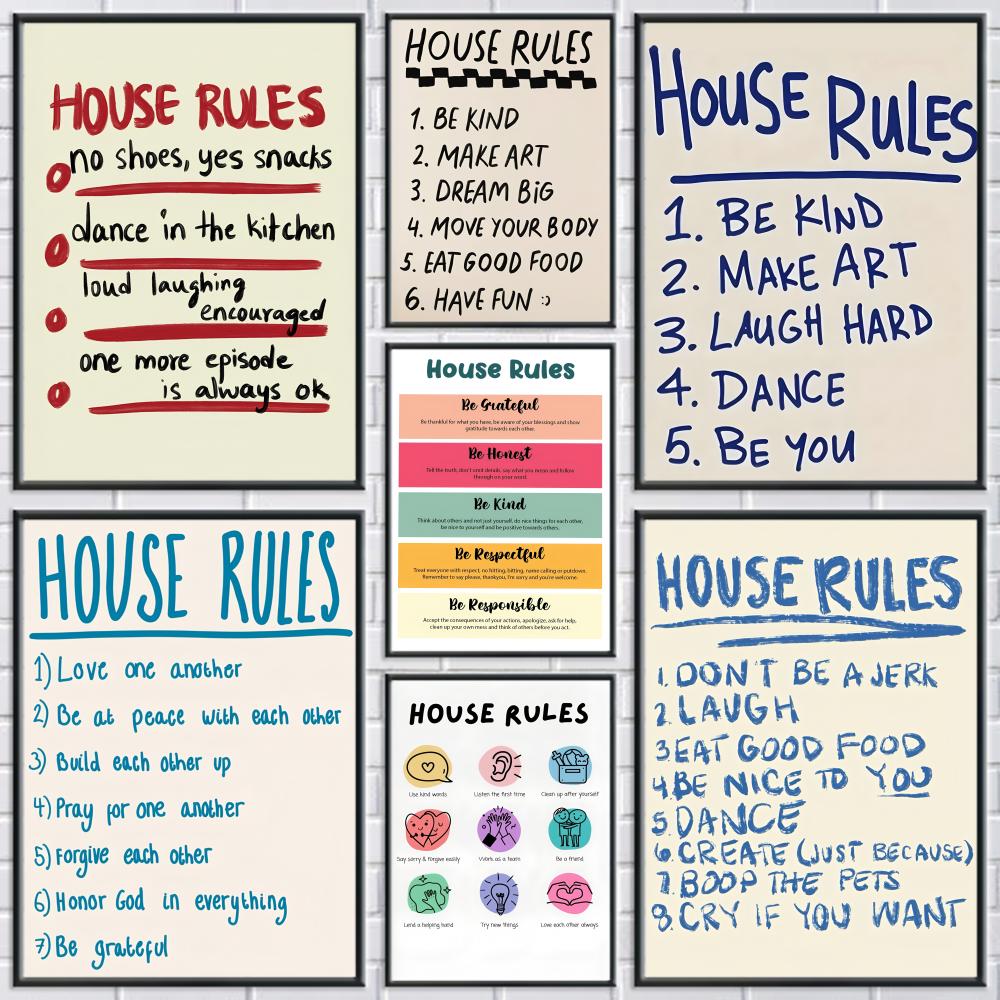 Smart Home Poster - Regras da casa pôster adesivos de