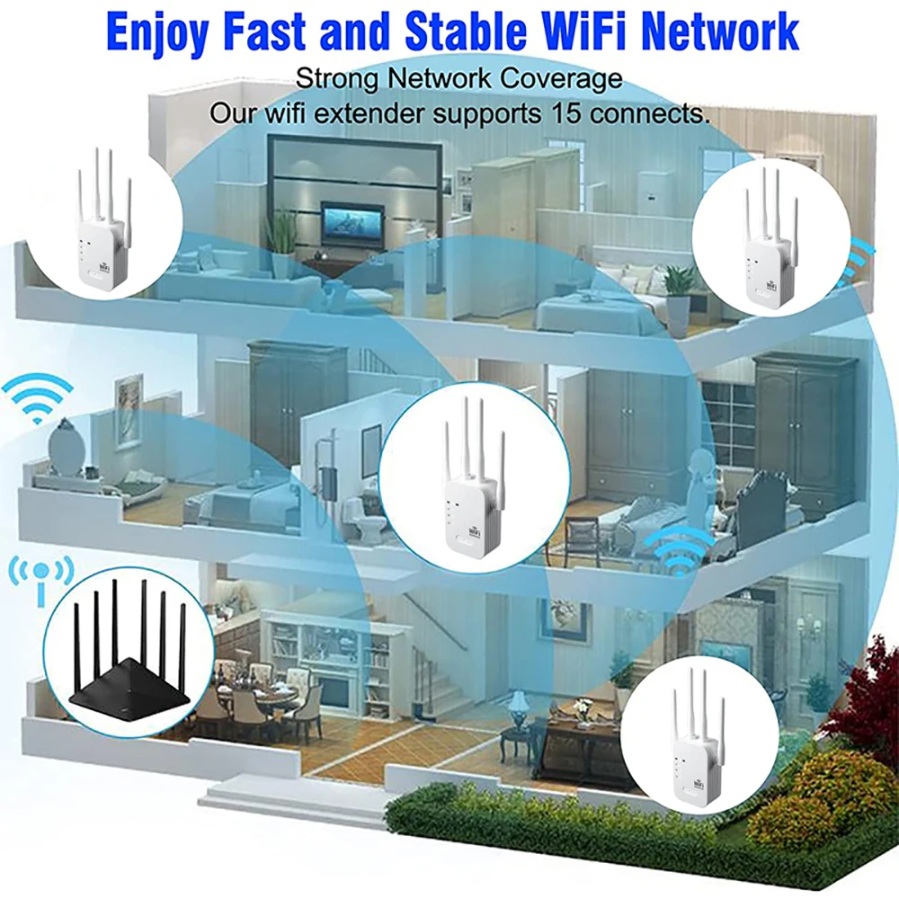 1200mbps wifi repetidor extens - Smart Home Router avaliação e preço